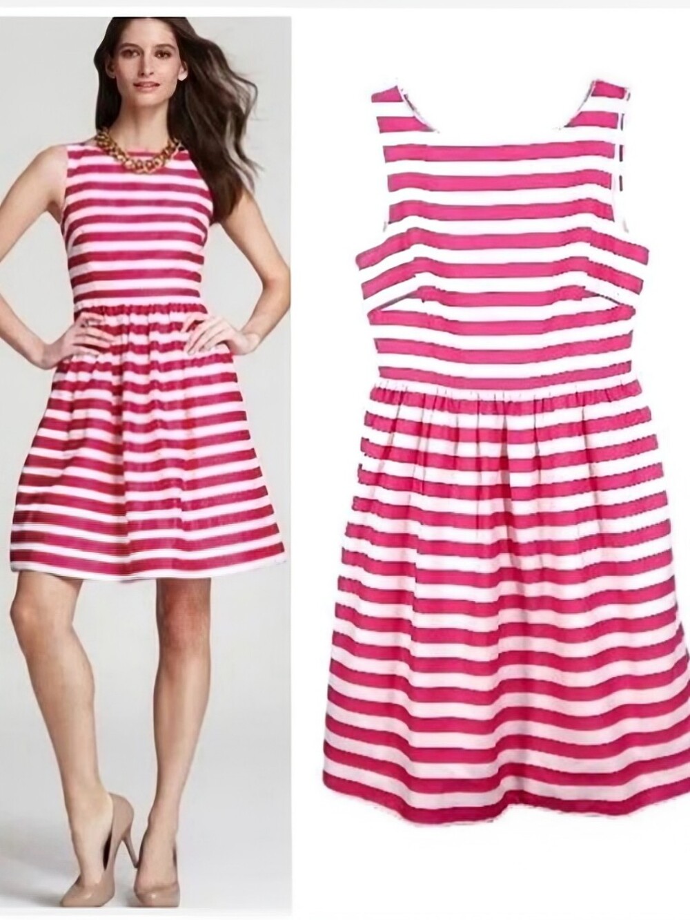 Lilly Pulitzer Eryn Dress Azalea Pink & White  Stripes Women's 4 Barbiecore